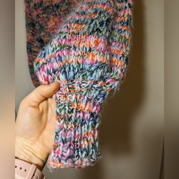 Wild fable multicolor space dye cropped oversized turtleneck pullover sweater - Picture 10 of 15